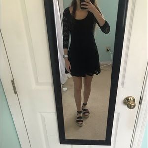 small black lace dress with sleeves